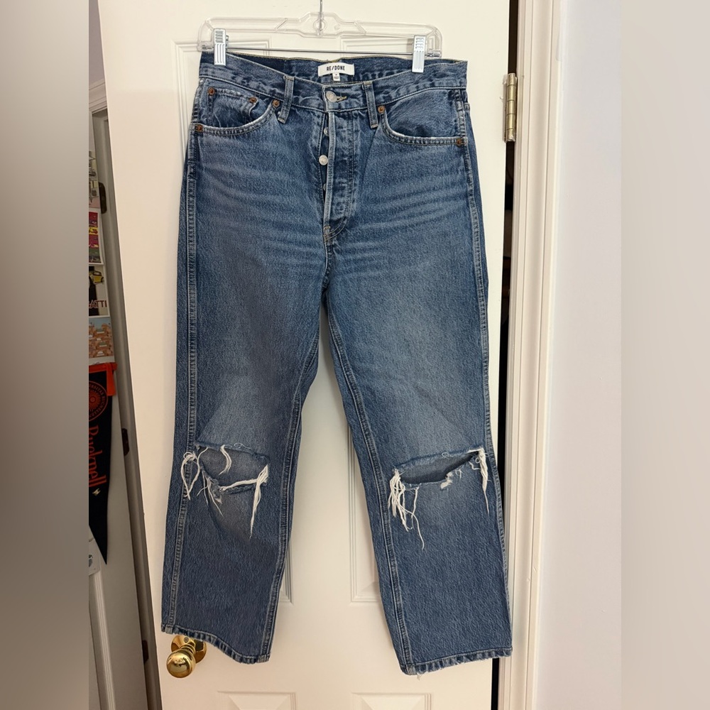 NWOT REDONE Women’s Blue Distressed Jeans